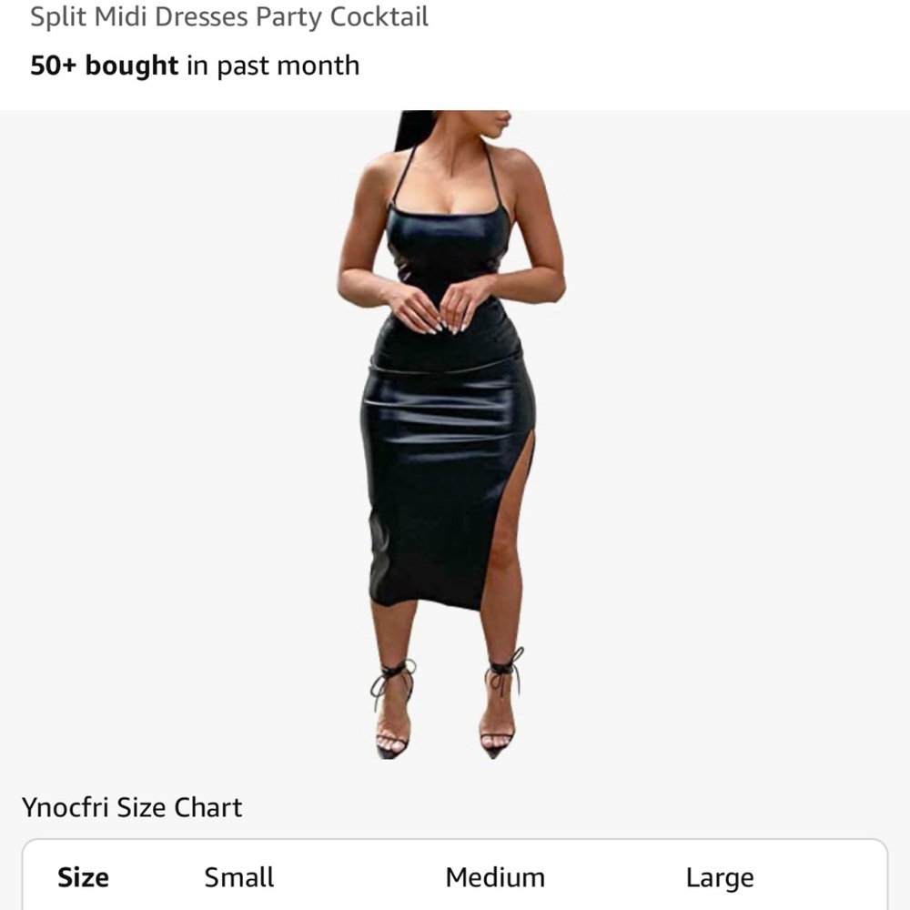 Elegant Black Midi Dress - Picture 2 of 2